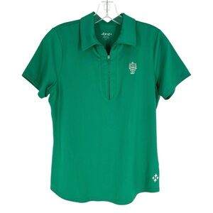 Jofit Golf Polo Shirt Womens Size Small Green Stretch Short Sleeve 1/4 Zip